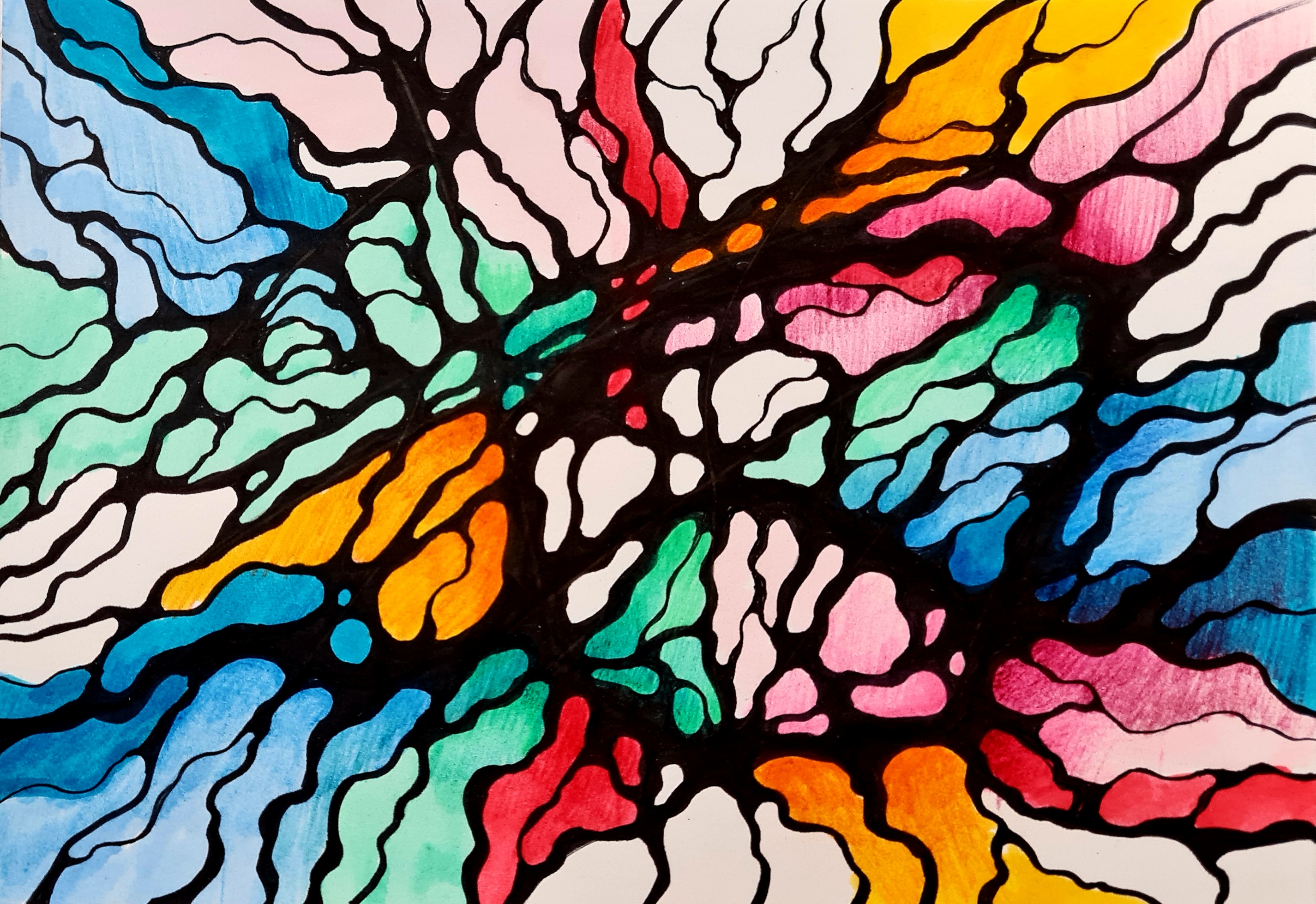Kolorowy detal rysunku neurograficznego